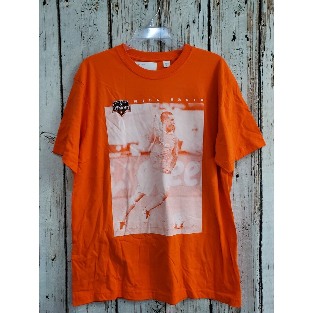 Men's Large‎ Official MLS Houston Dynamo Soccer Team T‑Shirt Tee Shirt T New